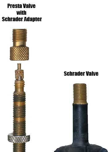 schrader valve and presta valve