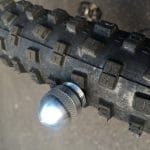 Dynaplug Micro Pro fully inserted in a Schwallabe mountain bike tire